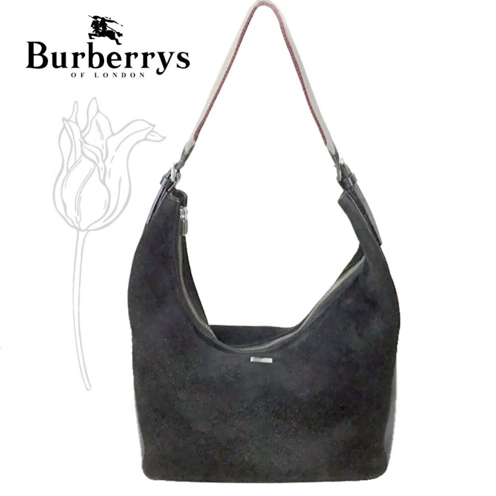 BURBERRY Hobo Large Suede/Leather Big Vintage Bag